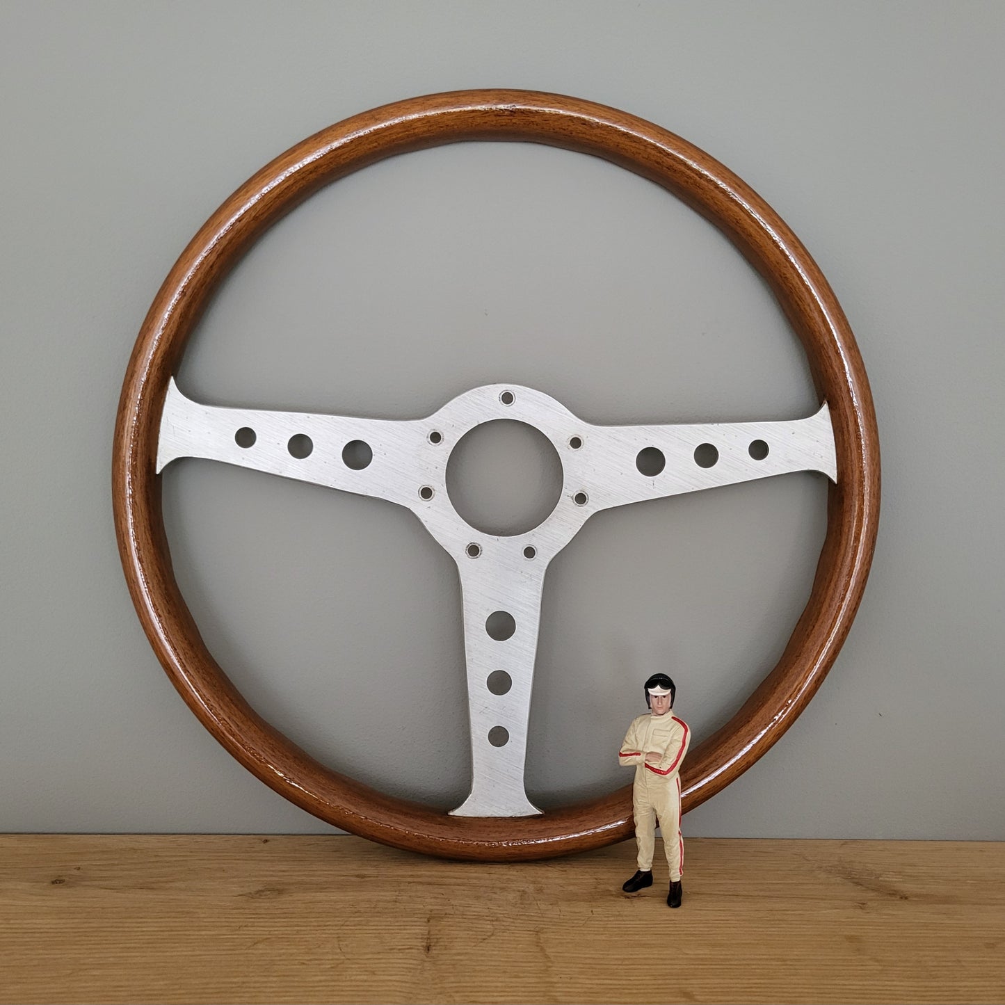 Cisa wooden steering wheel classic 1970s