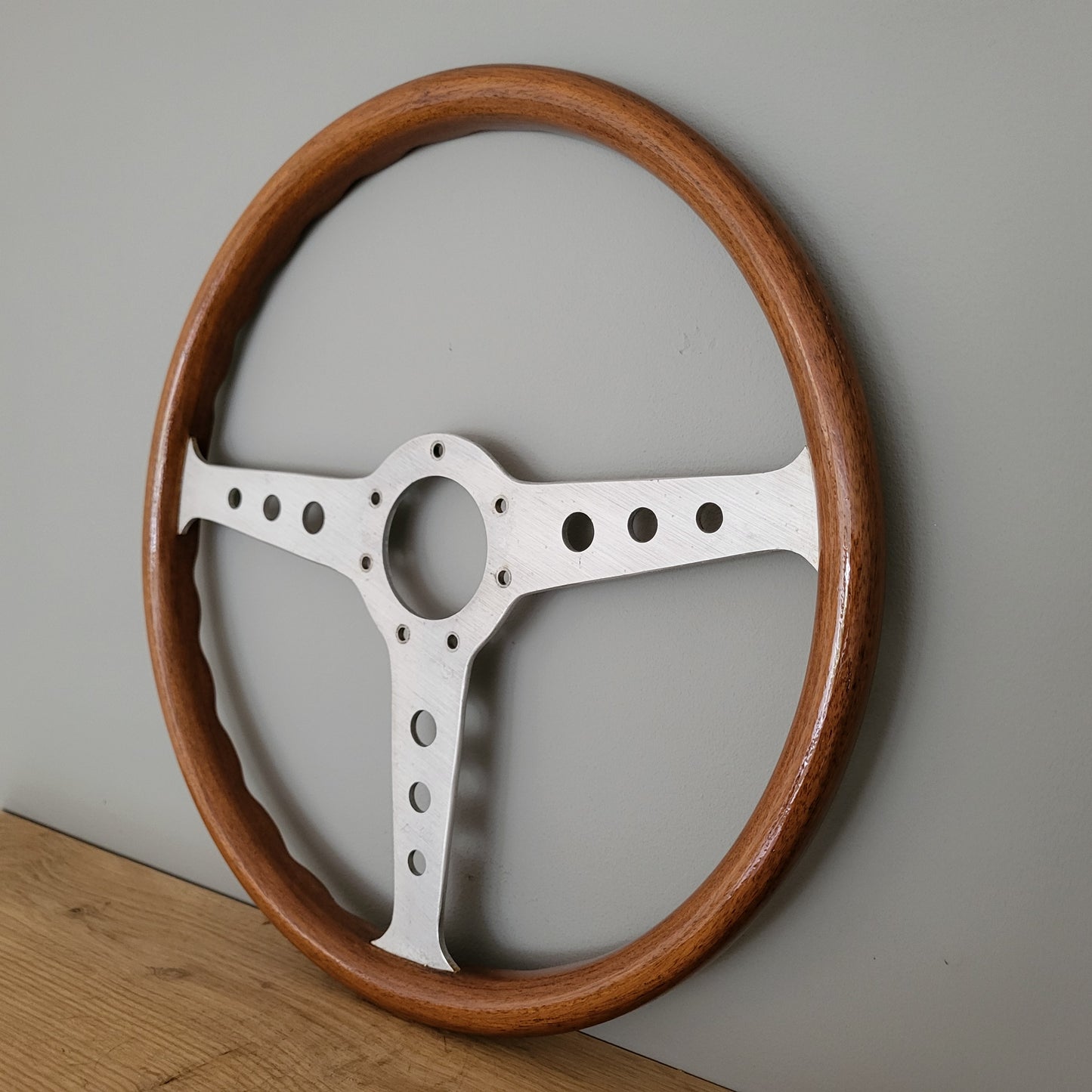 Cisa wooden steering wheel classic 1970s