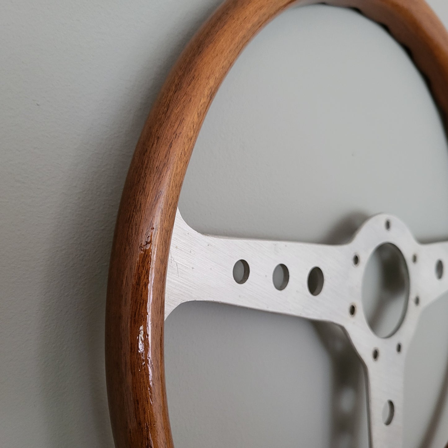 Cisa wooden steering wheel classic 1970s