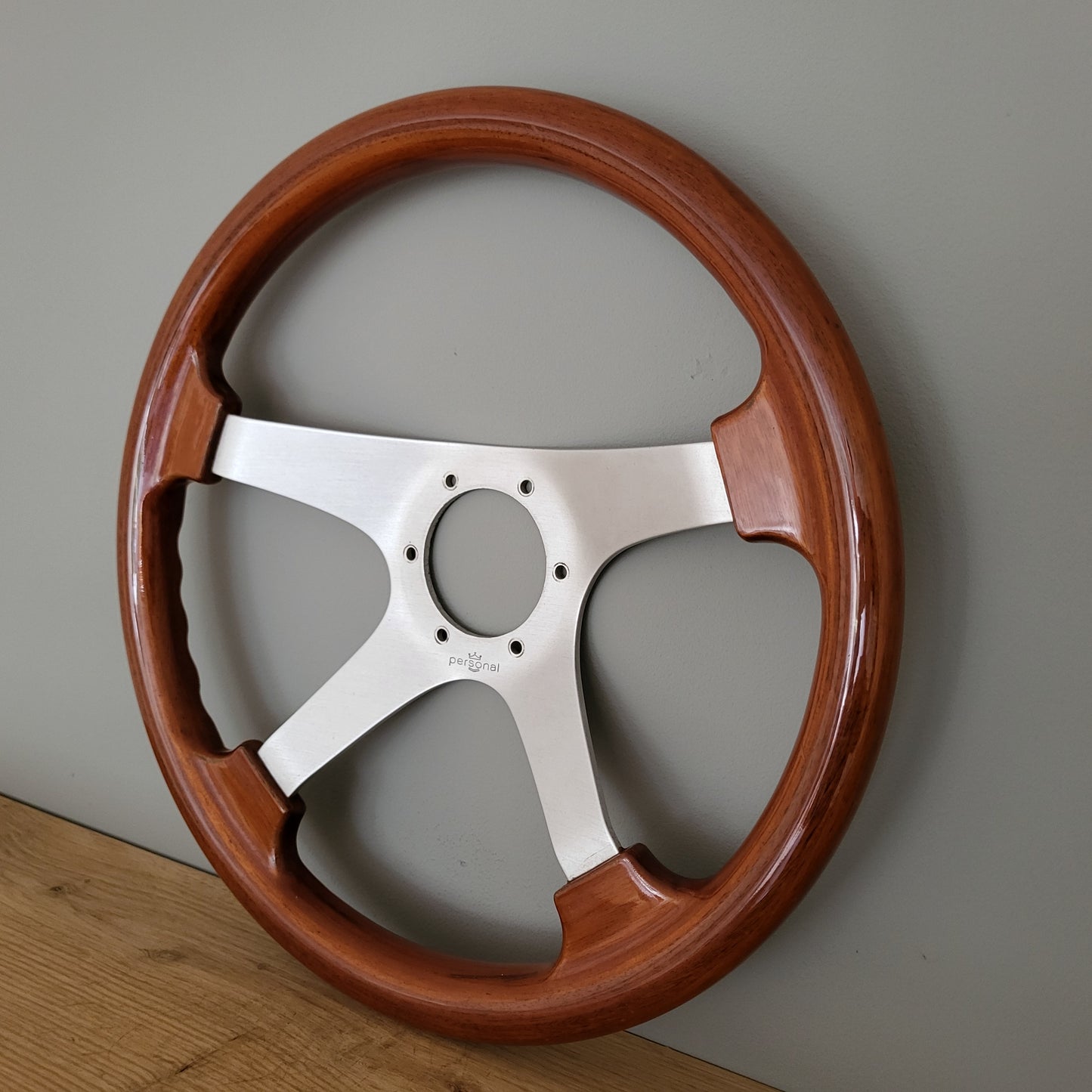 Personal Nardi four spoke wooden steering wheel (1977)