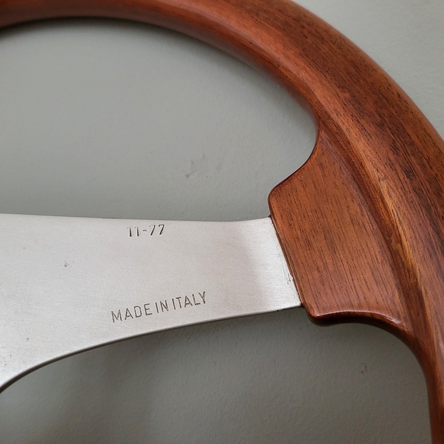 Personal Nardi four spoke wooden steering wheel (1977)