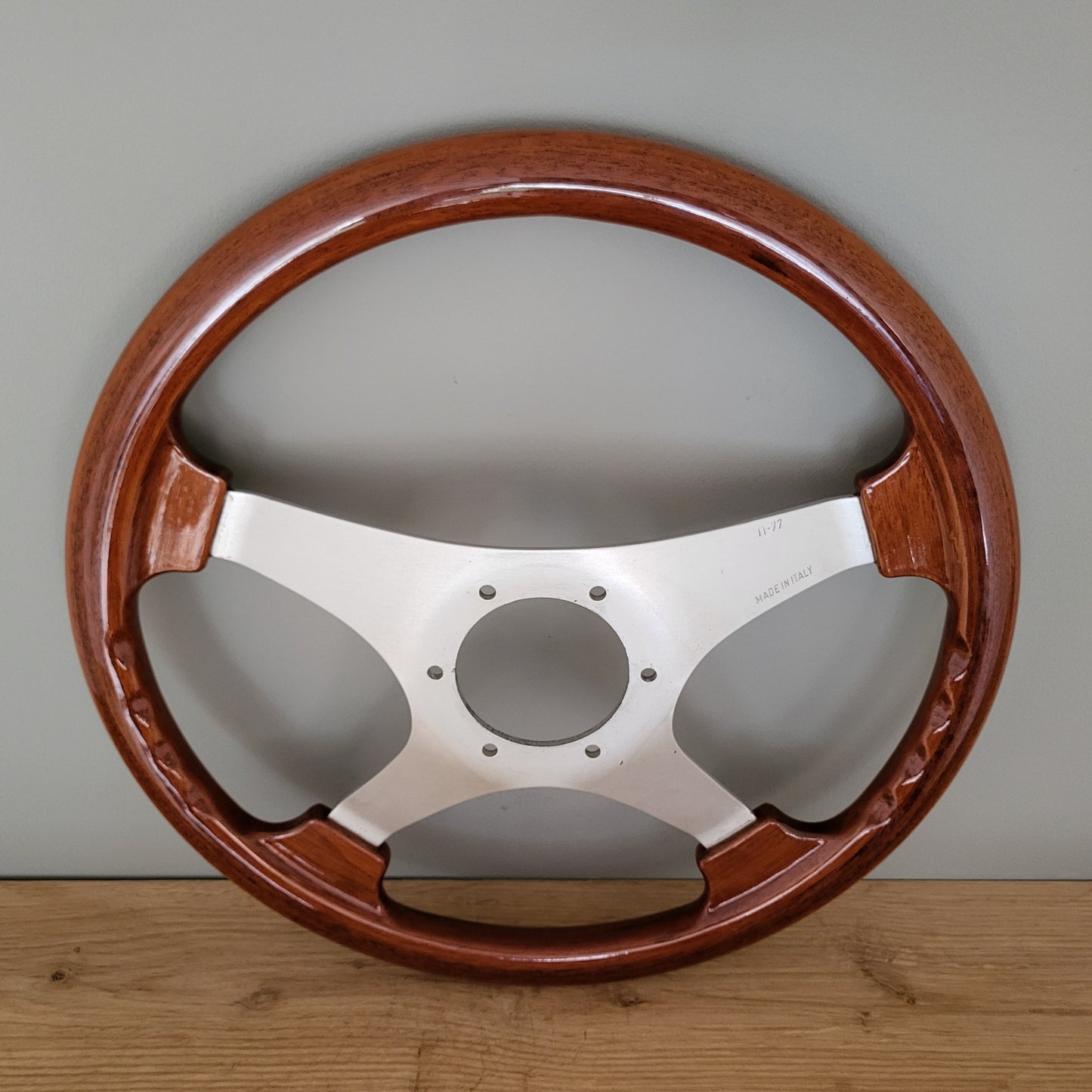 Personal Nardi four spoke wooden steering wheel (1977)