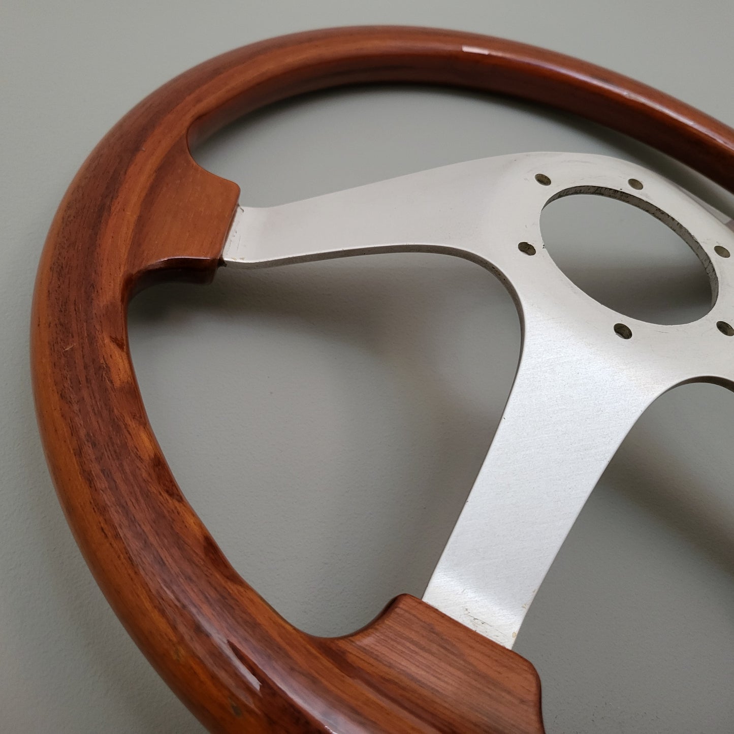 Personal Nardi four spoke wooden steering wheel (1977)