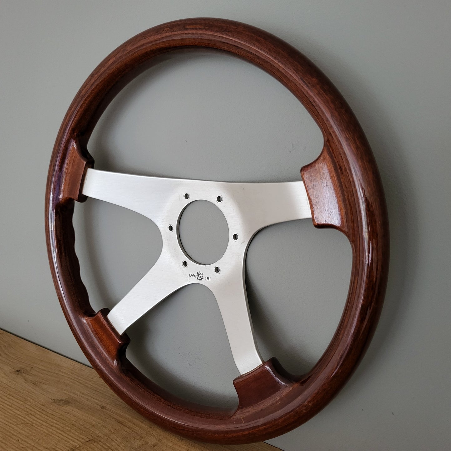 Personal Nardi four spoke wooden steering wheel (1981)