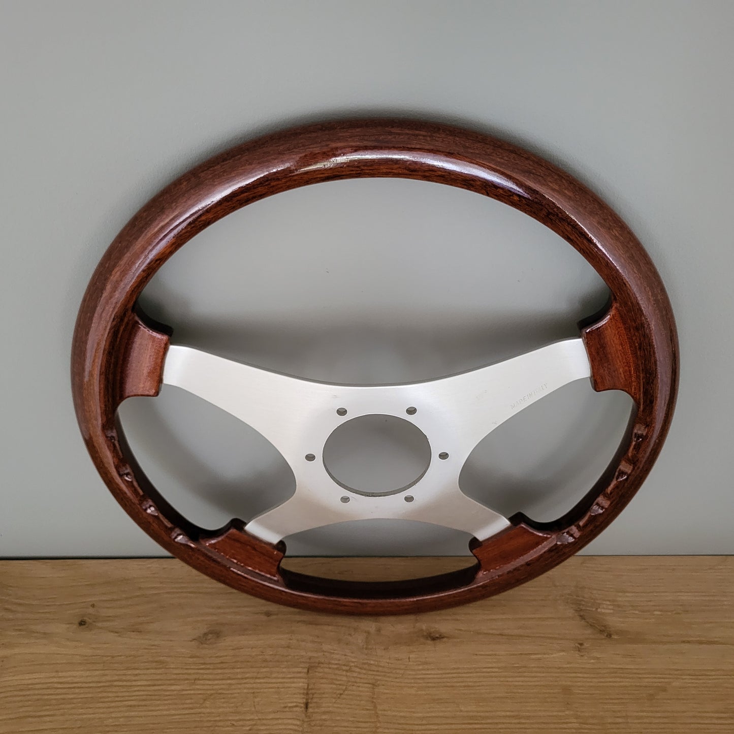 Personal Nardi four spoke wooden steering wheel (1981)