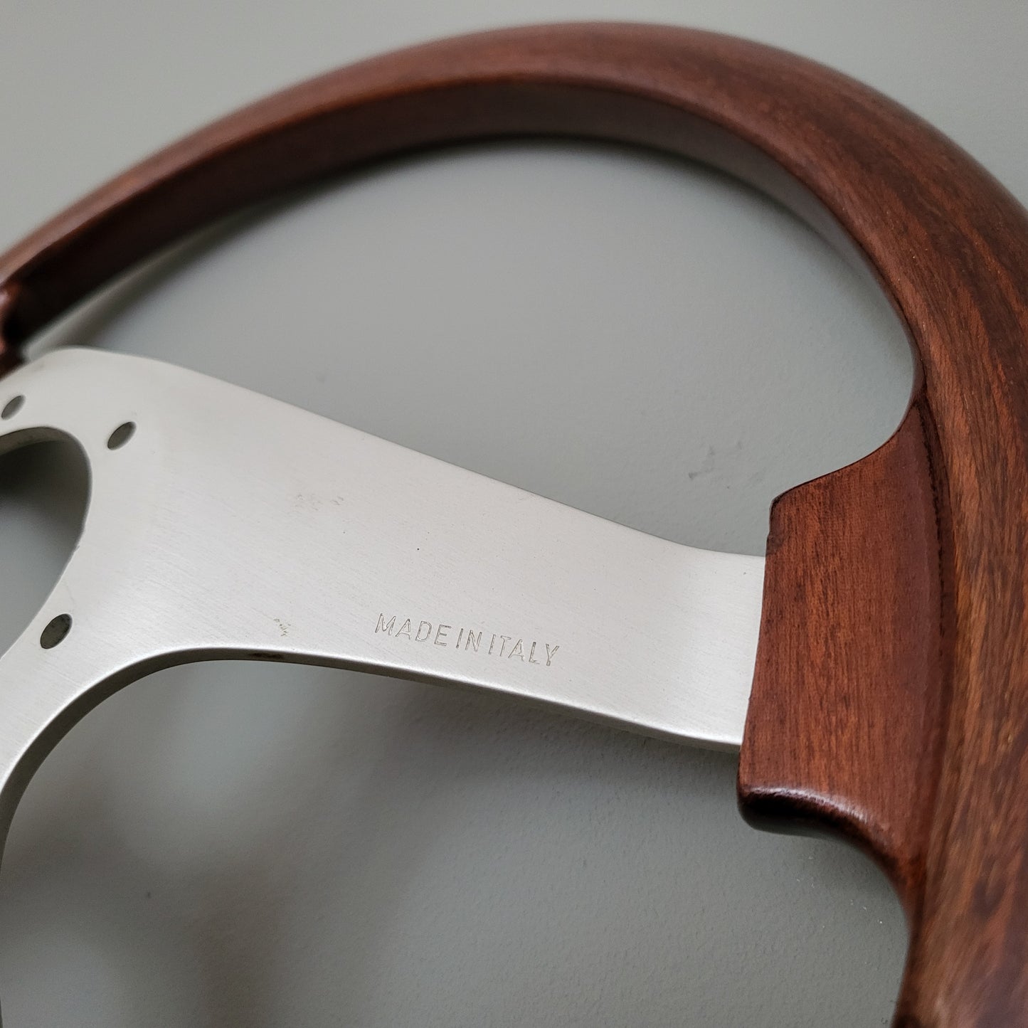 Personal Nardi four spoke wooden steering wheel (1981)
