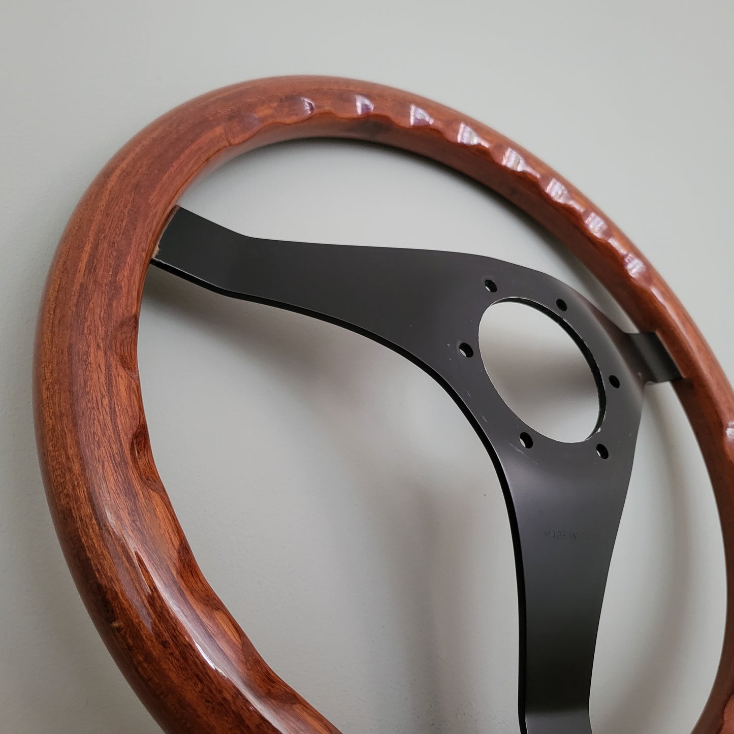 Personal classic three spoke wooden steering wheel (1982)
