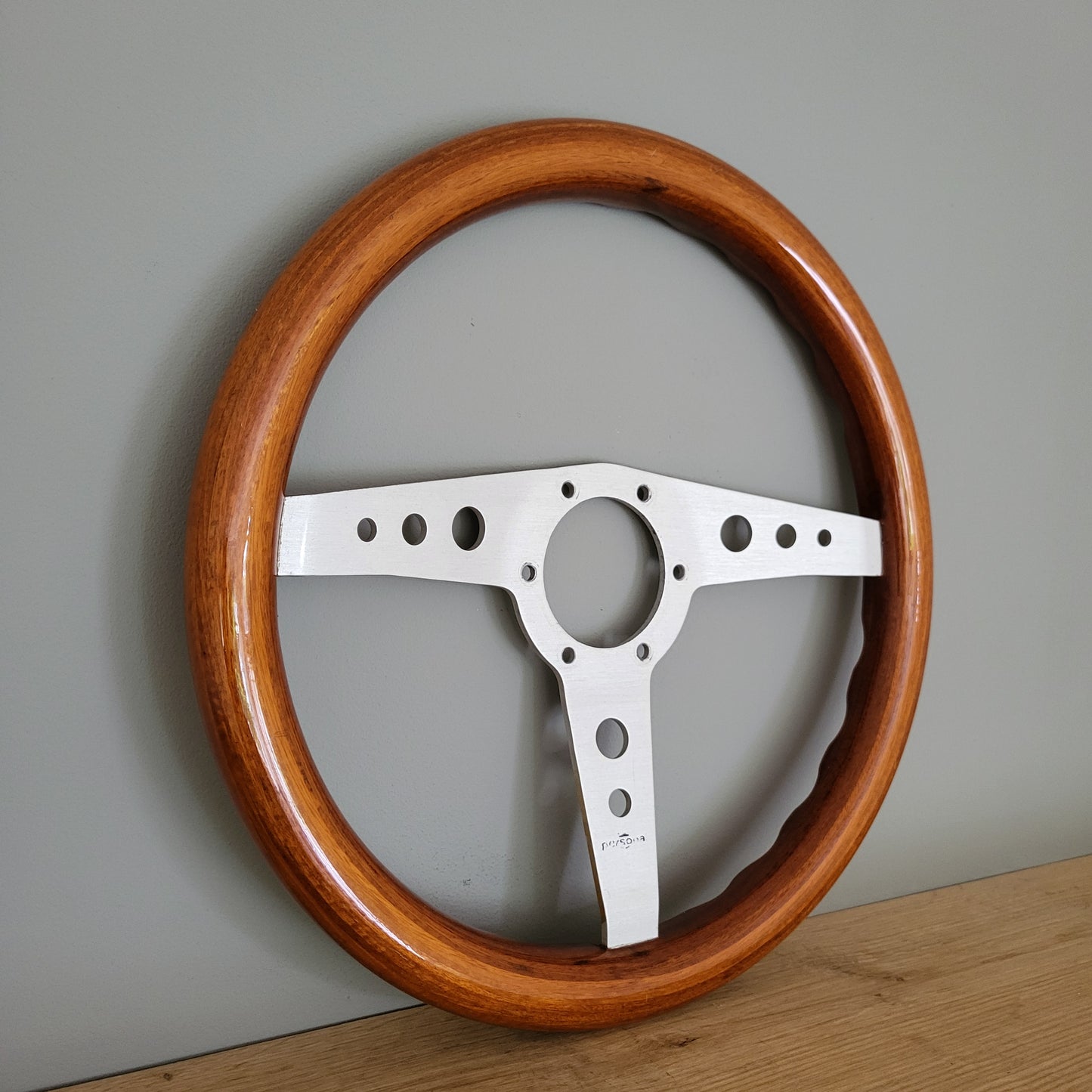 Personal Nardi classic three spoke wooden steering wheel (1974)