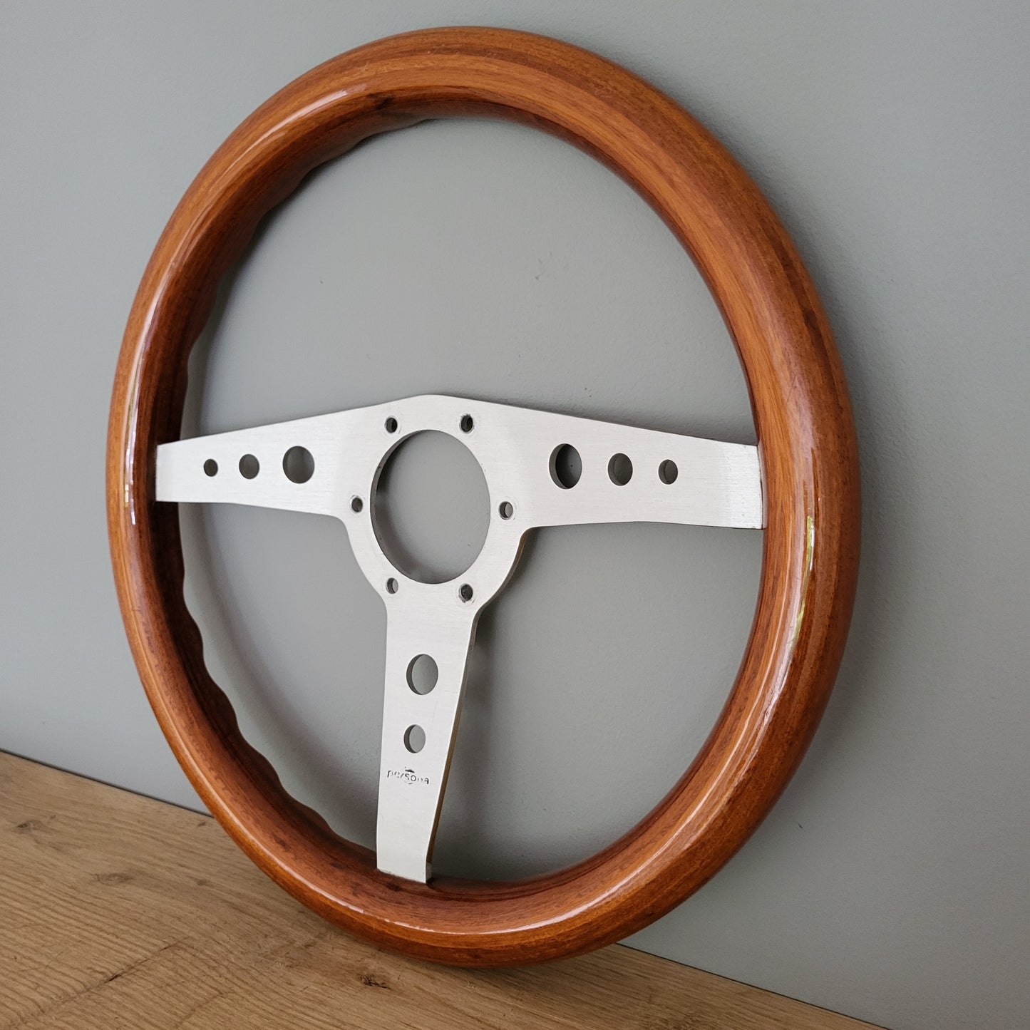 Personal Nardi classic three spoke wooden steering wheel (1974)