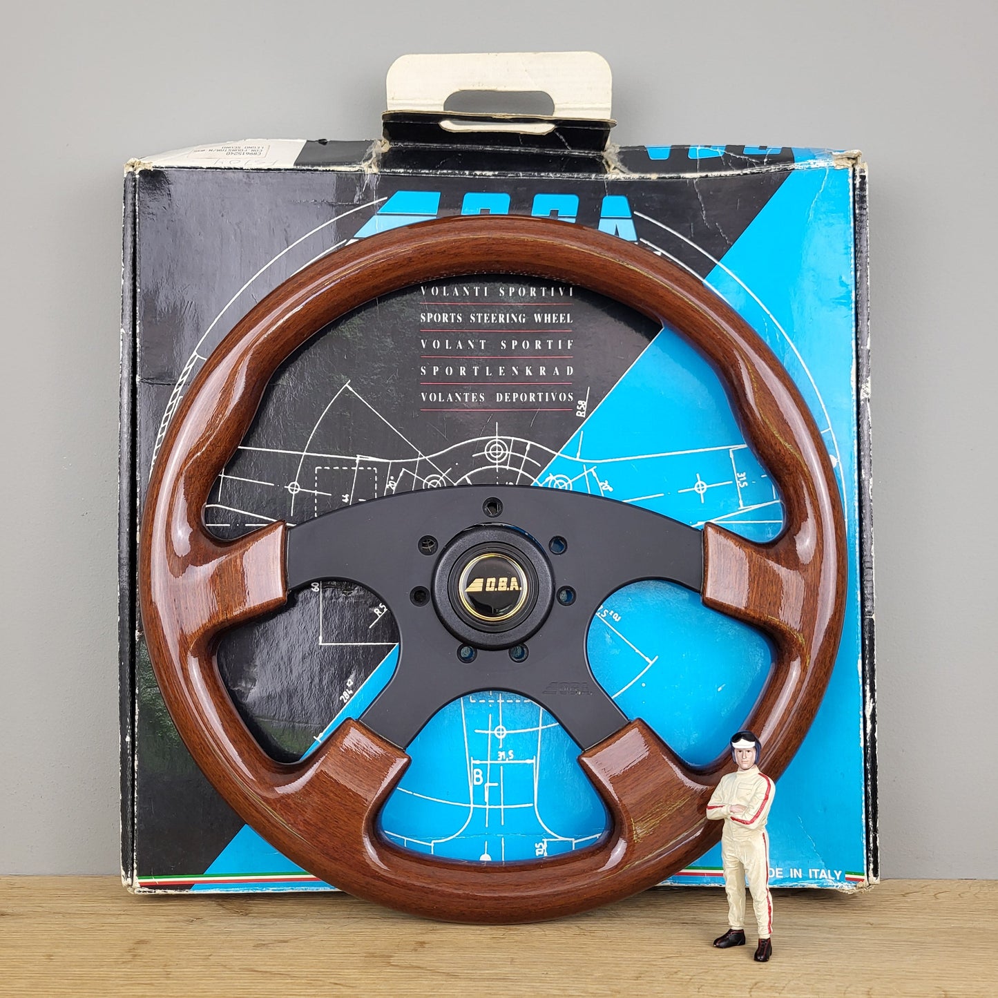 O.B.A. wooden steering wheel (1989) -NOS-