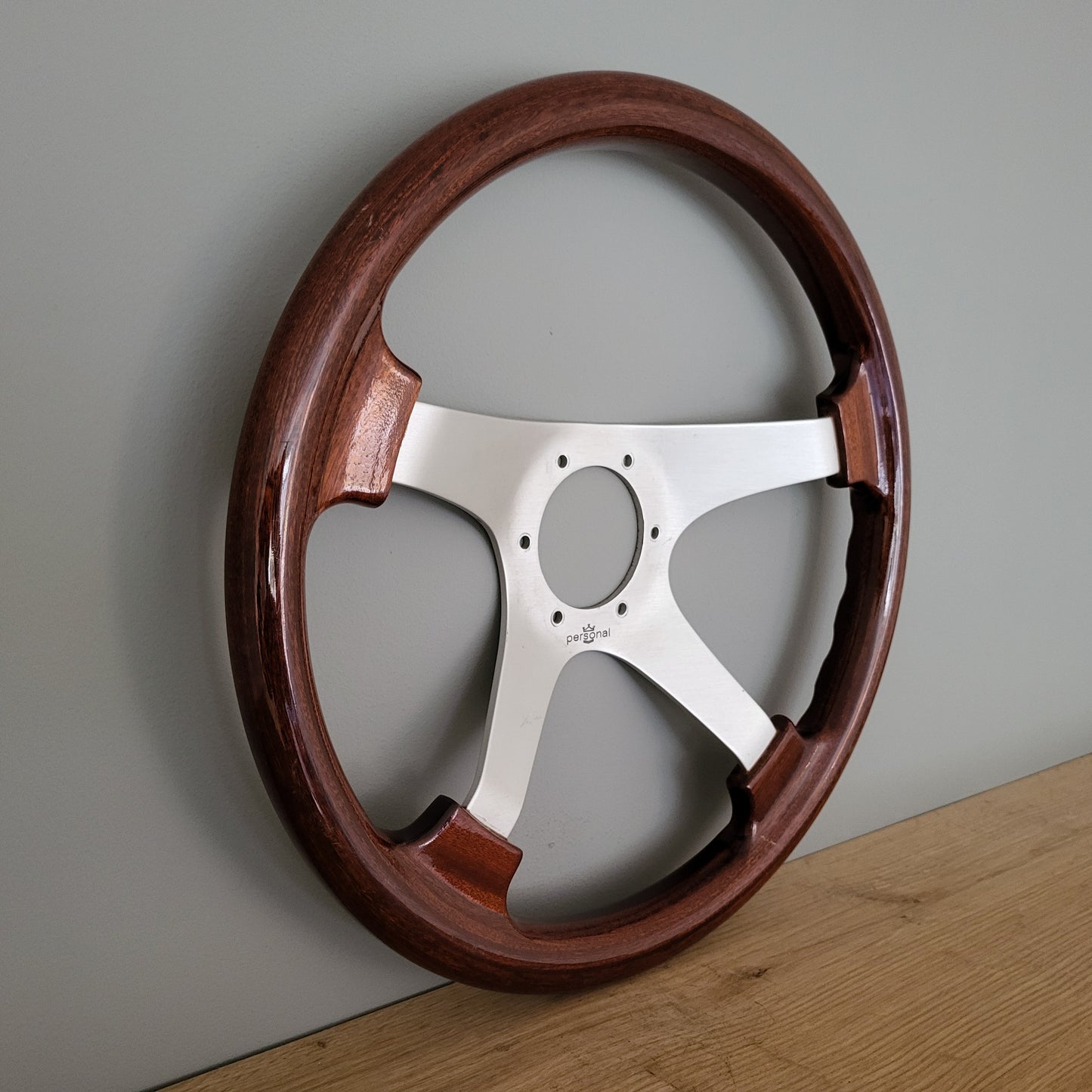 Personal Nardi four spoke wooden steering wheel (1981)