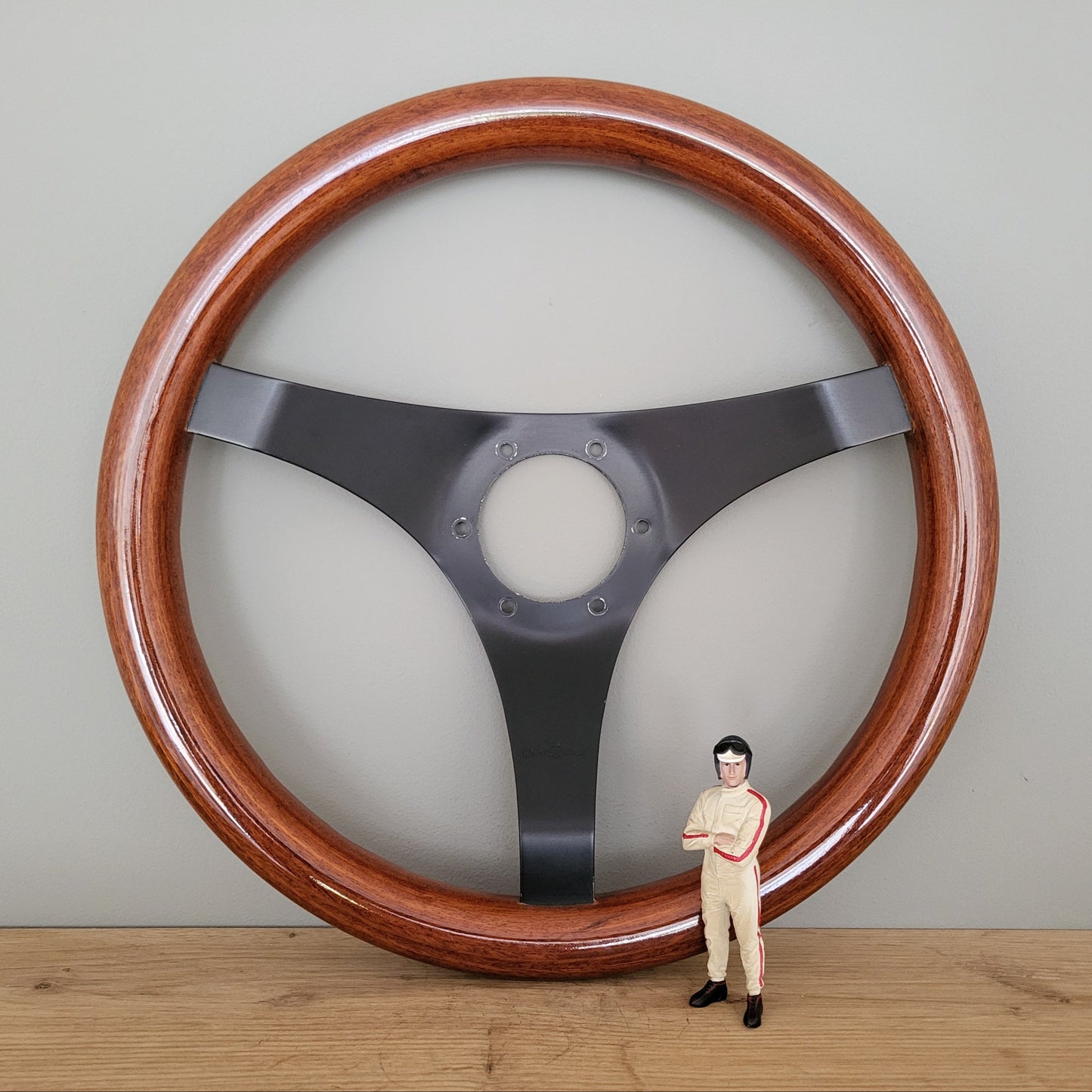 Personal classic three spoke wooden steering wheel (1982)