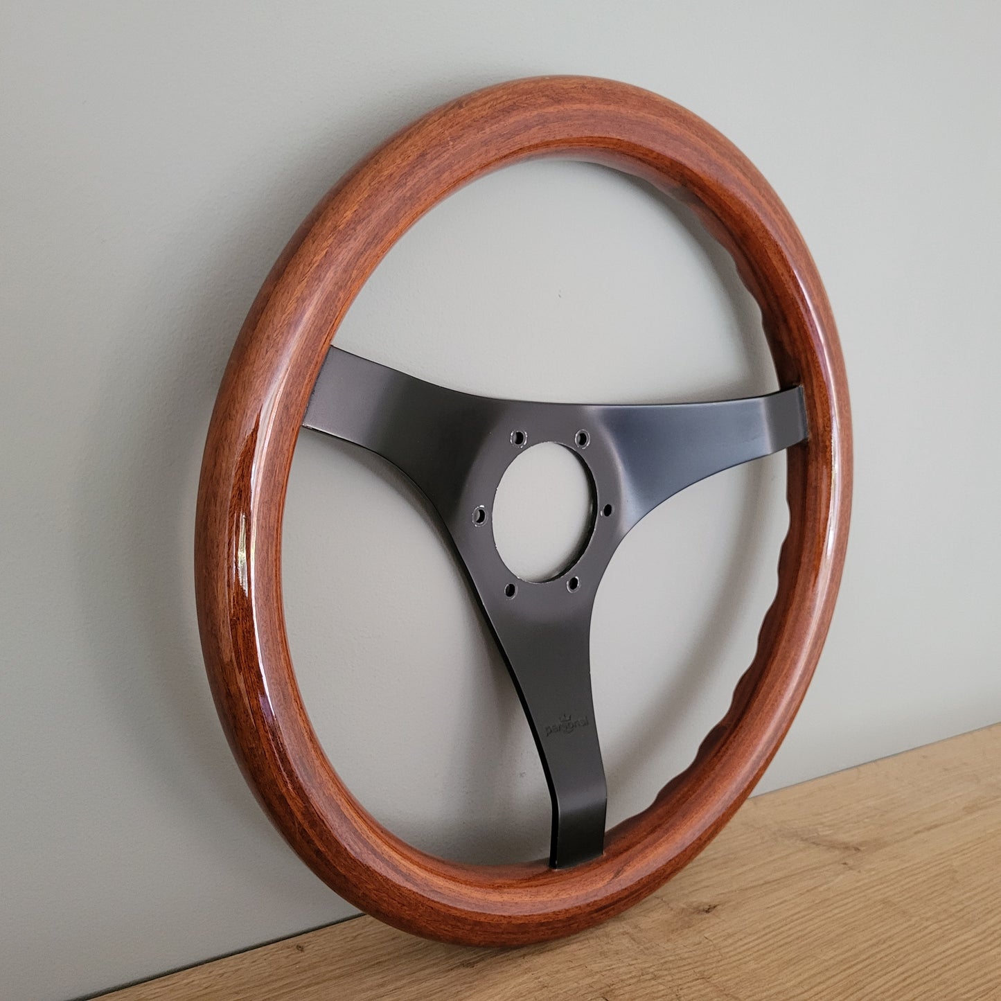 Personal classic three spoke wooden steering wheel (1982)