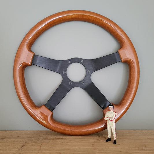Cisa wooden steering wheel black four spoke (1982)