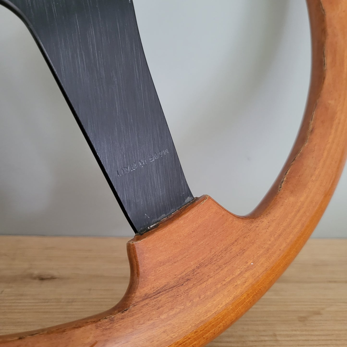 Cisa wooden steering wheel black four spoke (1982)