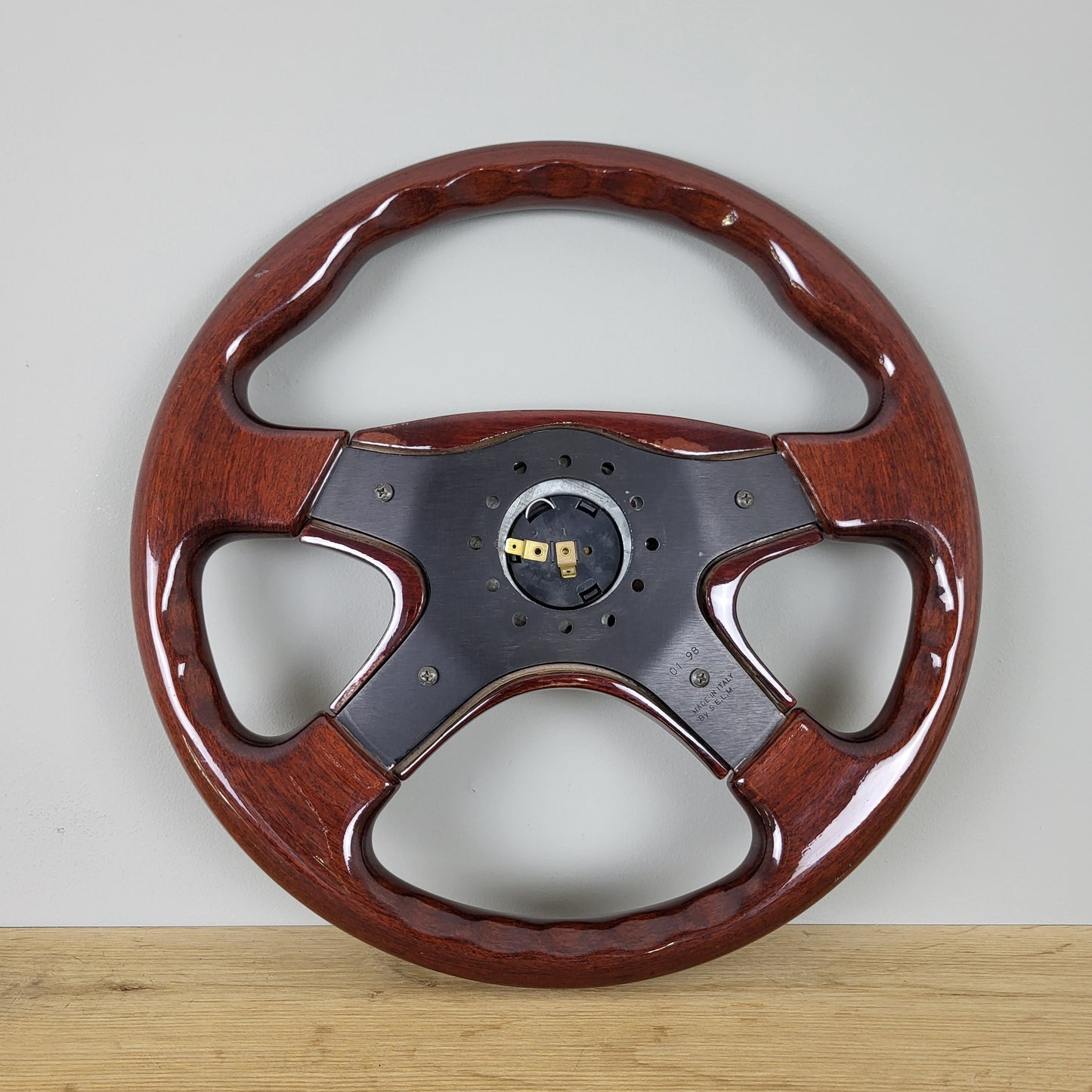 Selm wooden steering wheel (1998) including horn push