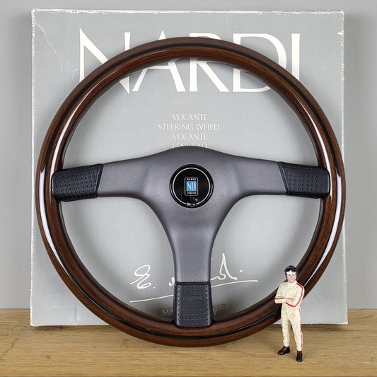 Nardi Gara 3/3 W mahogany wood steering wheel (1990s) -NOS-