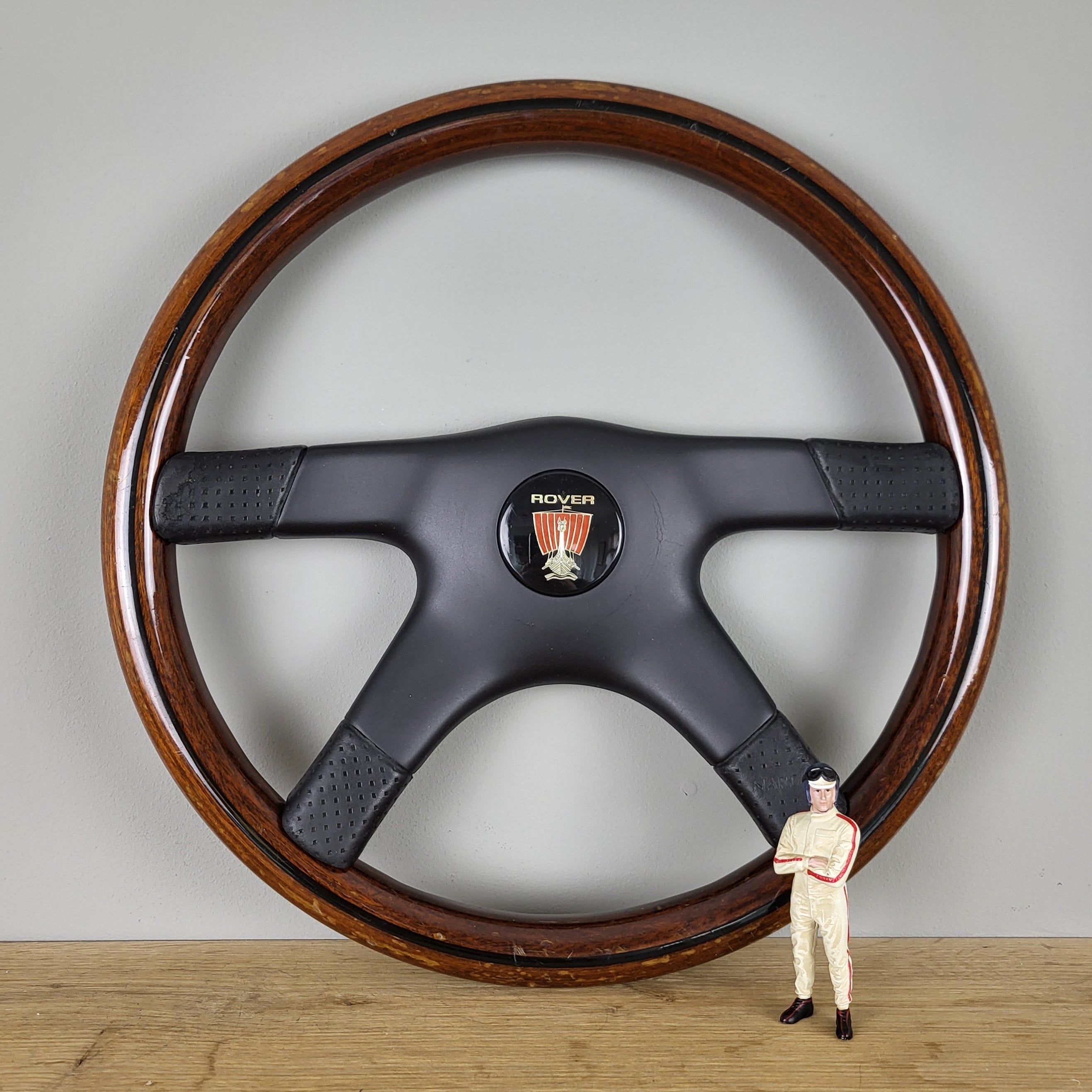 パーツ NARDI Classic wood steering Vintage Nardi Classic Wood 360mm Steering Wheel w/ Polished Spokes - JHPUSA