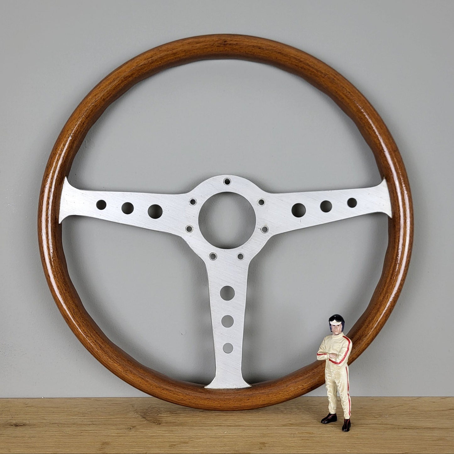 Cisa wooden steering wheel classic 1970s