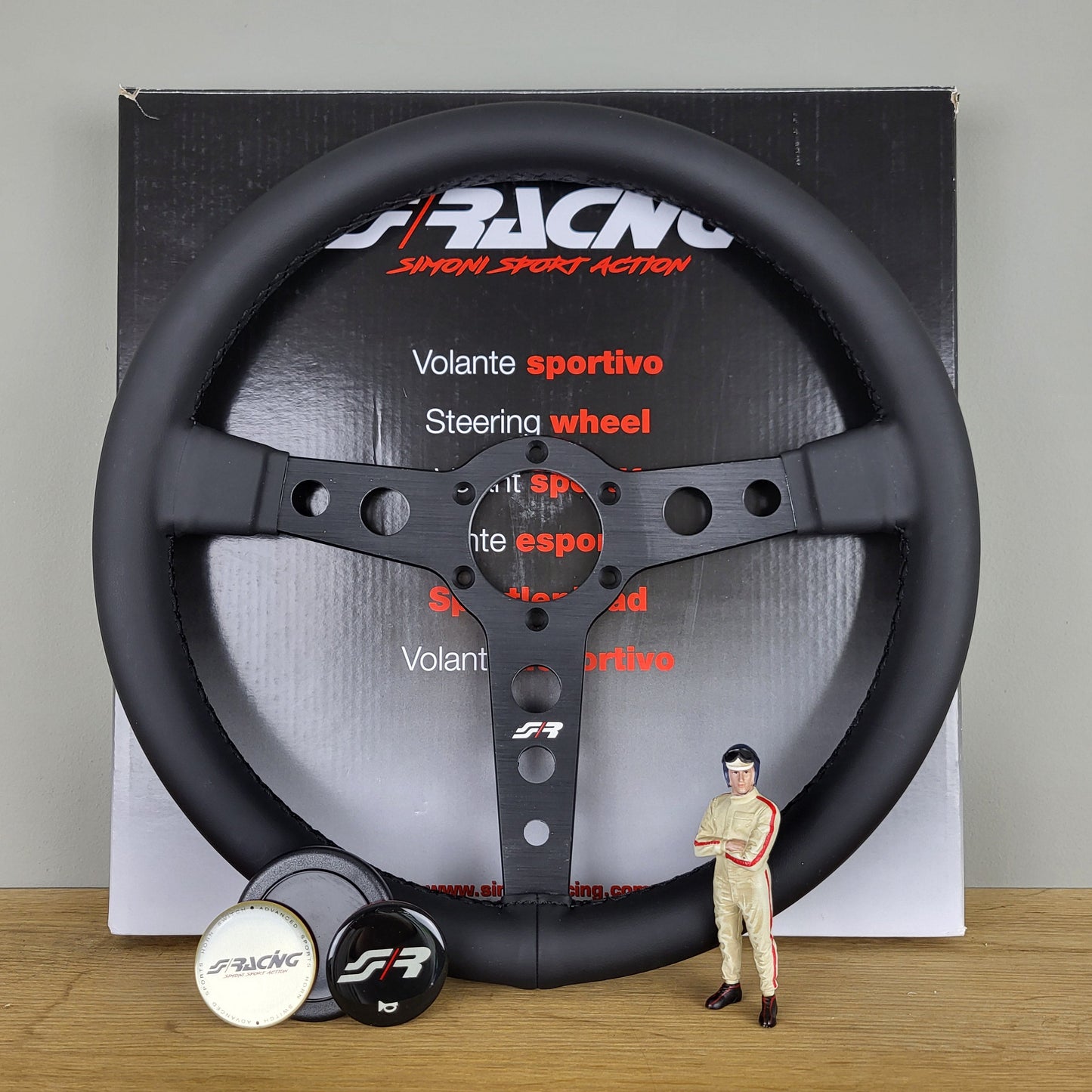 Simoni Racing classic leather steering wheel Grinta (NEW)