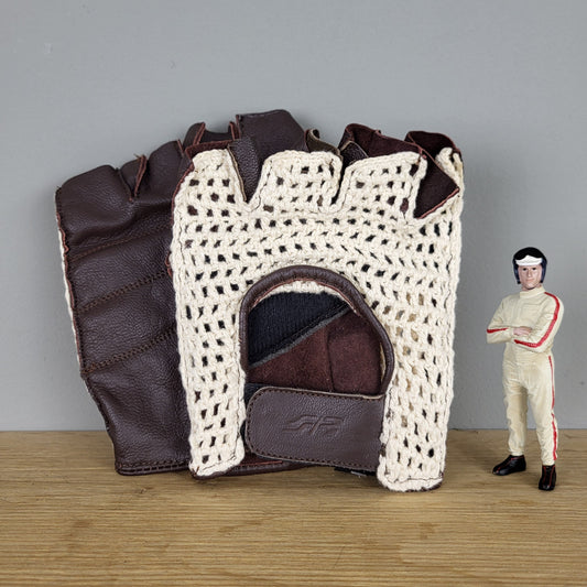 Simoni Racing brown leather driving gloves - size L