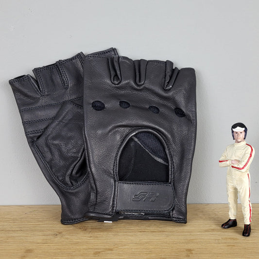 Simoni Racing black leather driving gloves - size XL