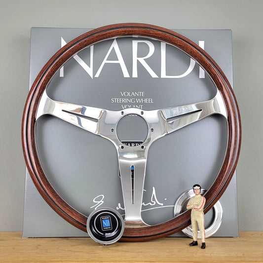 Nardi Classico ND 390 wooden steering wheel - gloss spokes (NEW)