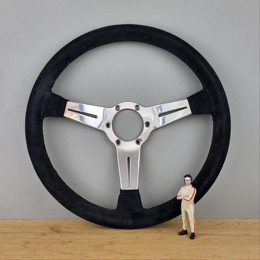 Black leather suede steering wheel racing / rallye / JDM (2020)
